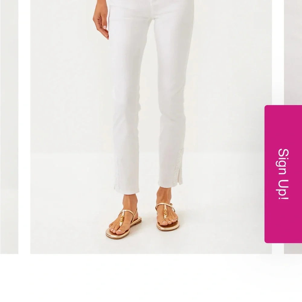 Lilly Pulitzer White Cropped Jeans - Picture 1 of 6